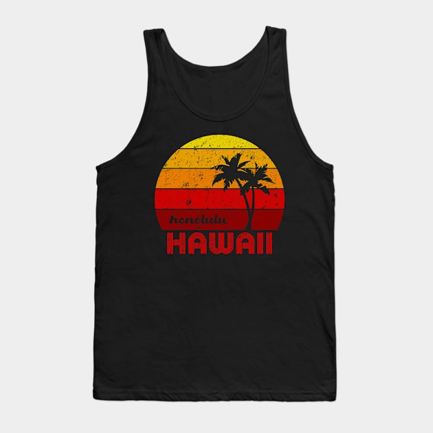 Retro Honolulu Hawaii Tank Top by DemTeez